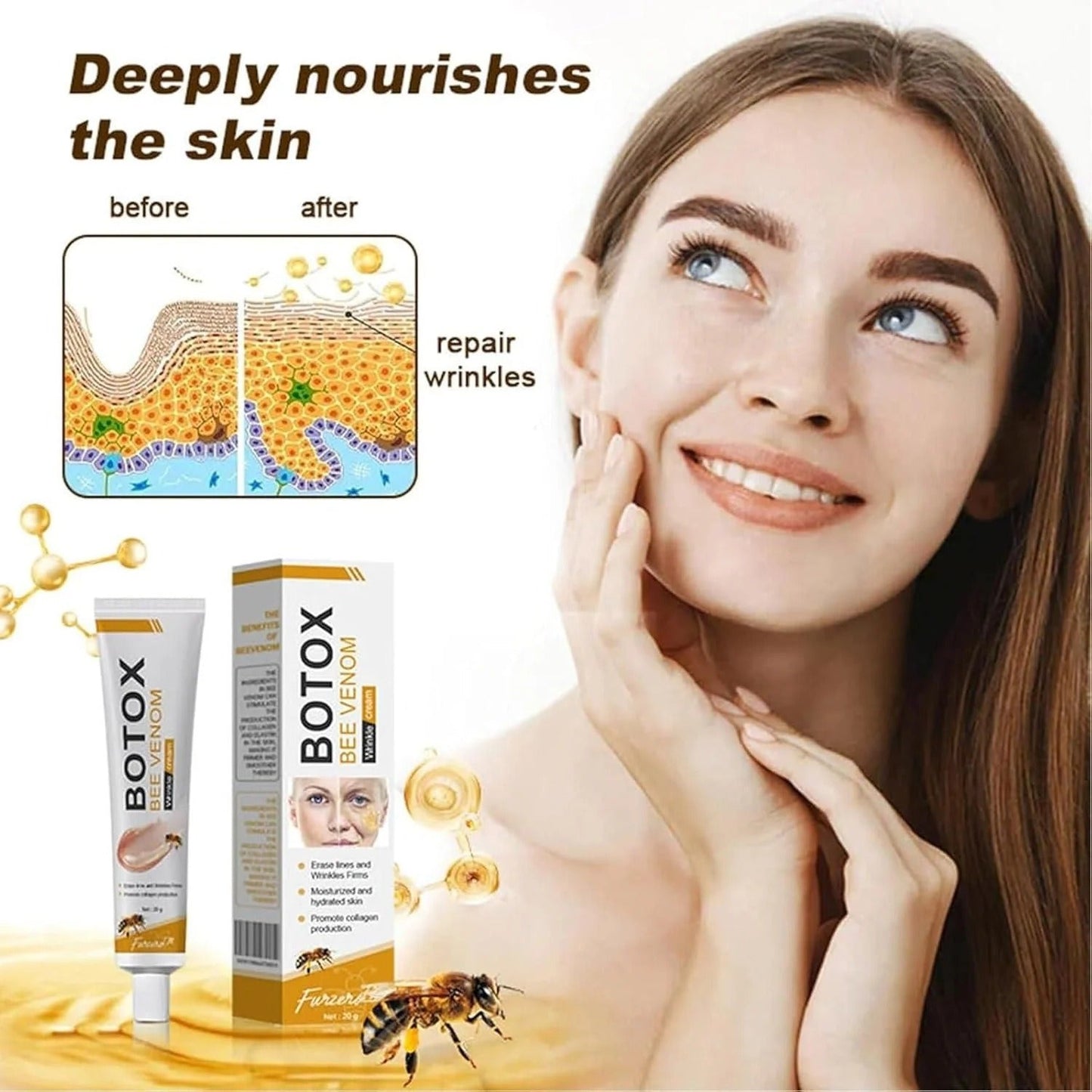 (buy 1 Get 1 Free)Bee Venom Botox Wrinkle Repair Cream